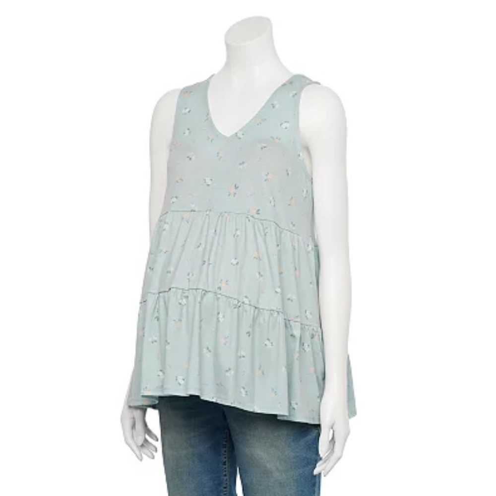 Maternity BabyDoll Floral Sleeveless Top